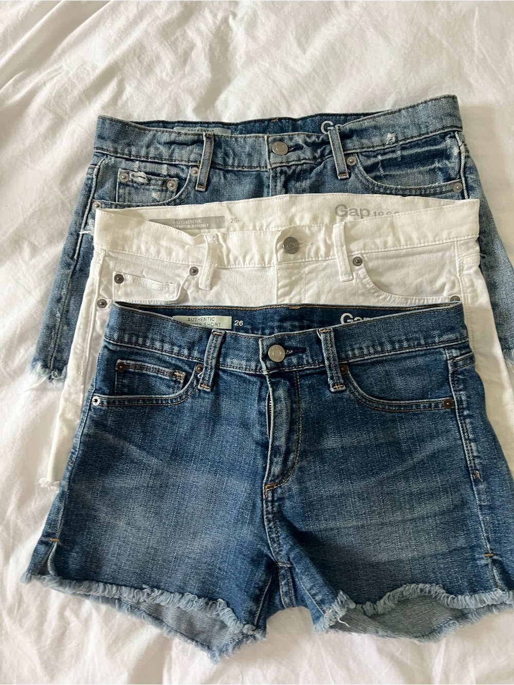 GAP Mixed Denim & White Shorts Set